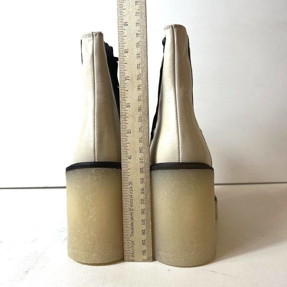 Free People Boots James Chelsea Bone/White Leather Womens EU 41 US 10.5 Platform - Picture 9 of 14